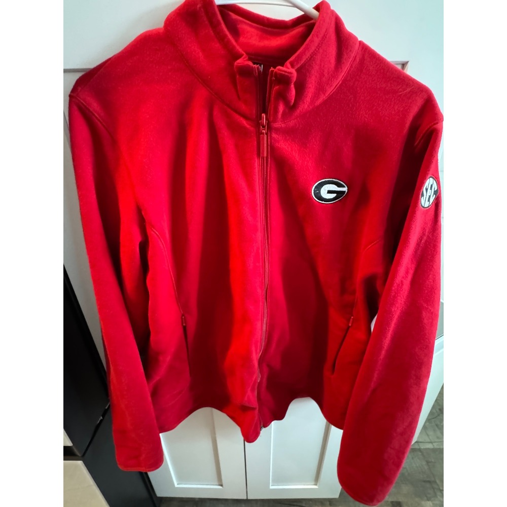 Georgia Bulldogs SEC Red Fleece Full Zip Jacket Mens XL Gear‎ for Sports